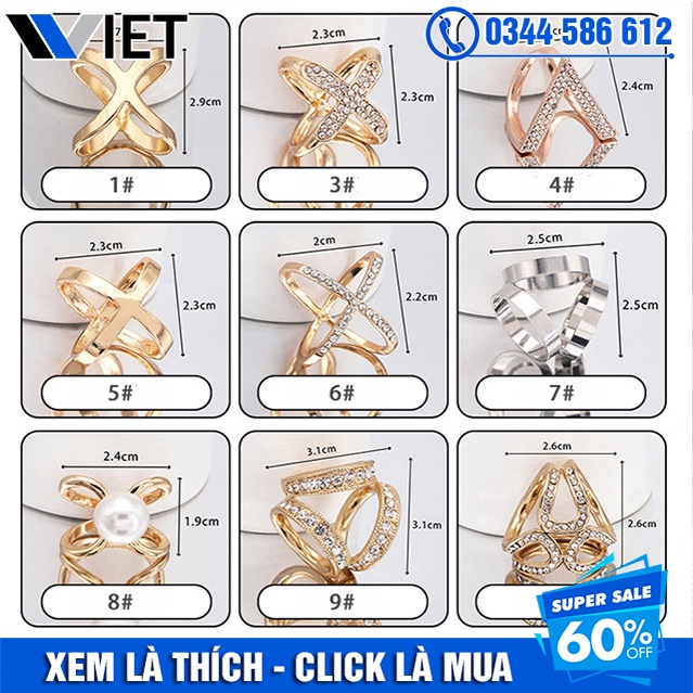 Khuy Cố Định Khăn/  Nút Thắt Khăn Lụa Làm Nơ Đa Năng Cao Cấp