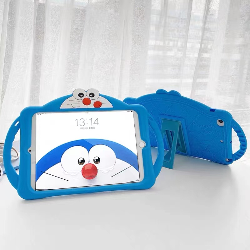 Personality Creativity Cartoon Cute Doraemon For IPad 2018 Cover Mini1/2/3 Shell Mini4 Case ipad Air2 Soft Case Ipad Pro9.7 Silica Shell ipad2/3/4 ipad6 Fall-proof Shell 10.2 Case