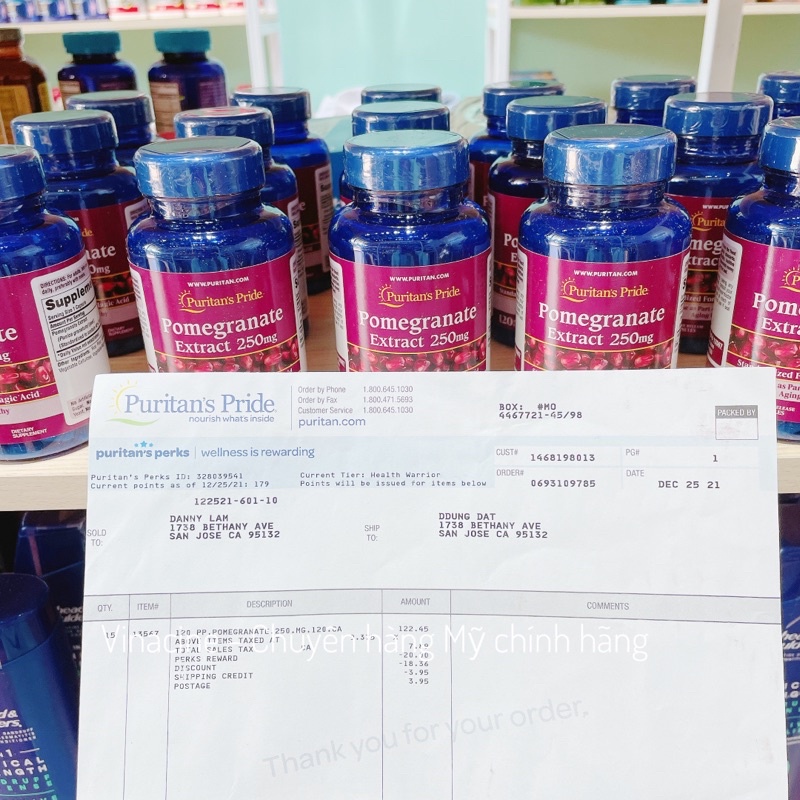 Viên Uống Chống Nắng Pomegranate Extract 250mg Puritan's Pride