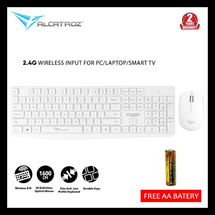 Combo Bàn Phím + Chuột Không Dây Alcatroz Màu Trắng 800 Xplorer Air 6600 - Pc / Tv Thông Minh | BigBuy360 - bigbuy360.vn
