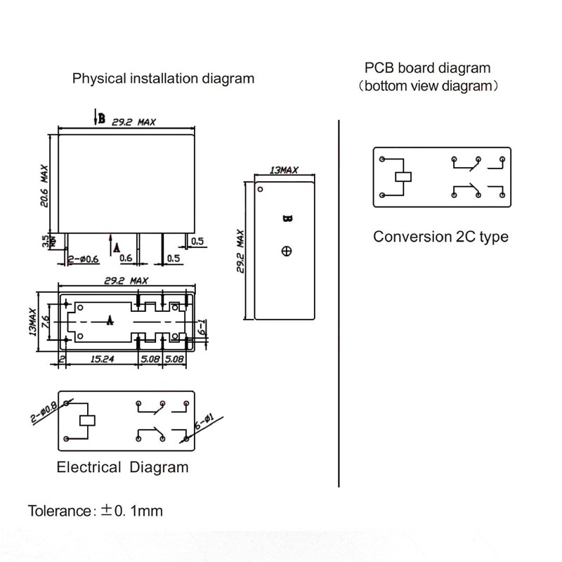 Relay 8 chân SONGLE SMI-SL-2C T90 Rơ le 5V, 12V, 24V