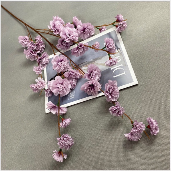 Hoa giả - Combo 10 cành Hoa Anh Đào Havi 1 mét nhiều màu sắc cành 5 nhánh trang trí đơn giản, bền, đẹp