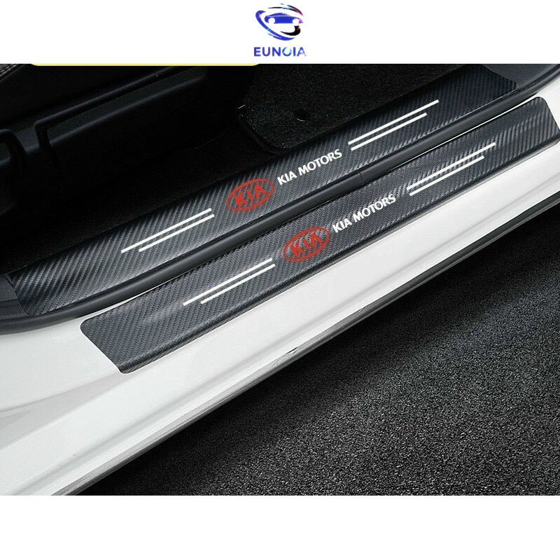 Sét 9 miếng dán bậc cửa mazda có vân carbon dán full keo chống trầy tốt