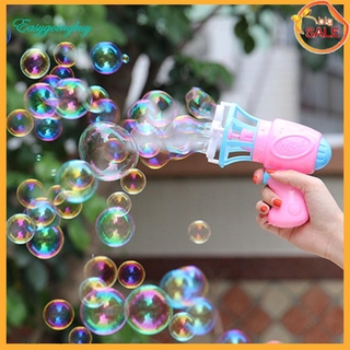 Toy ♡ Plastic Electric Automatic Bubble Machine Fan Gun Blower Kids Playing Toys