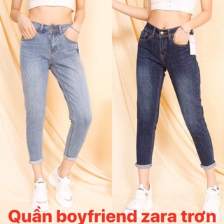 Quần jean boyfriend zara trơn hịn
