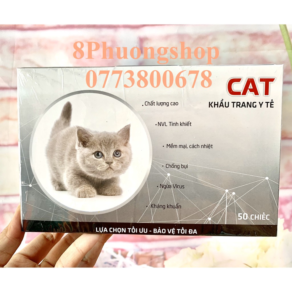 Khẩu trang Than Hoạt Tính CAT 4 lớp 50 cái/hộp