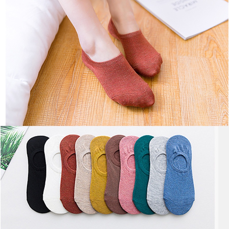 Tất bàn chân nam nữ vớ thể thao màu trơn phong cách Hàn Quốc trẻ trung năng động thời trang thu hè LUMINA TN031