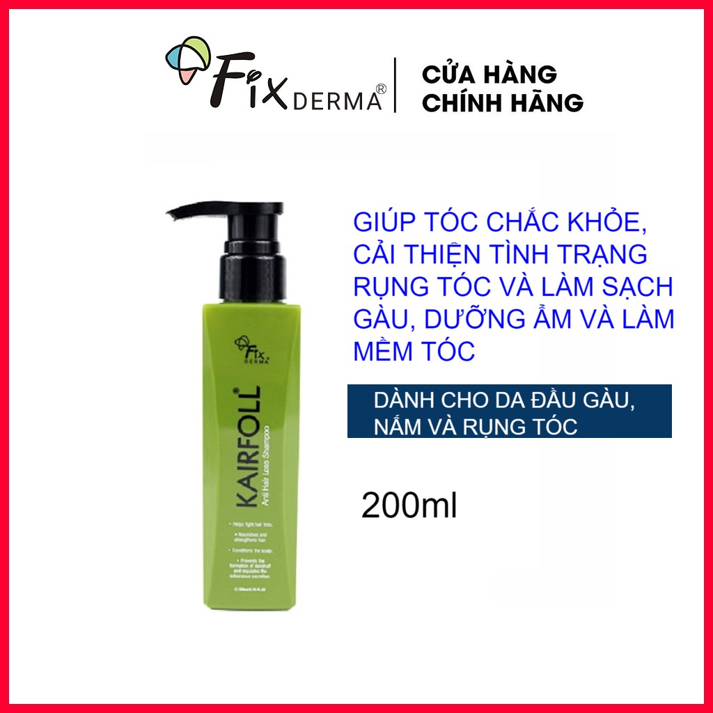 Dầu Gội Hỗ Trợ Giảm Rụng Tóc Fixderma Kairfoll Shampoo:giảm rụng tóc, sạch gàu, chống sơ tóc