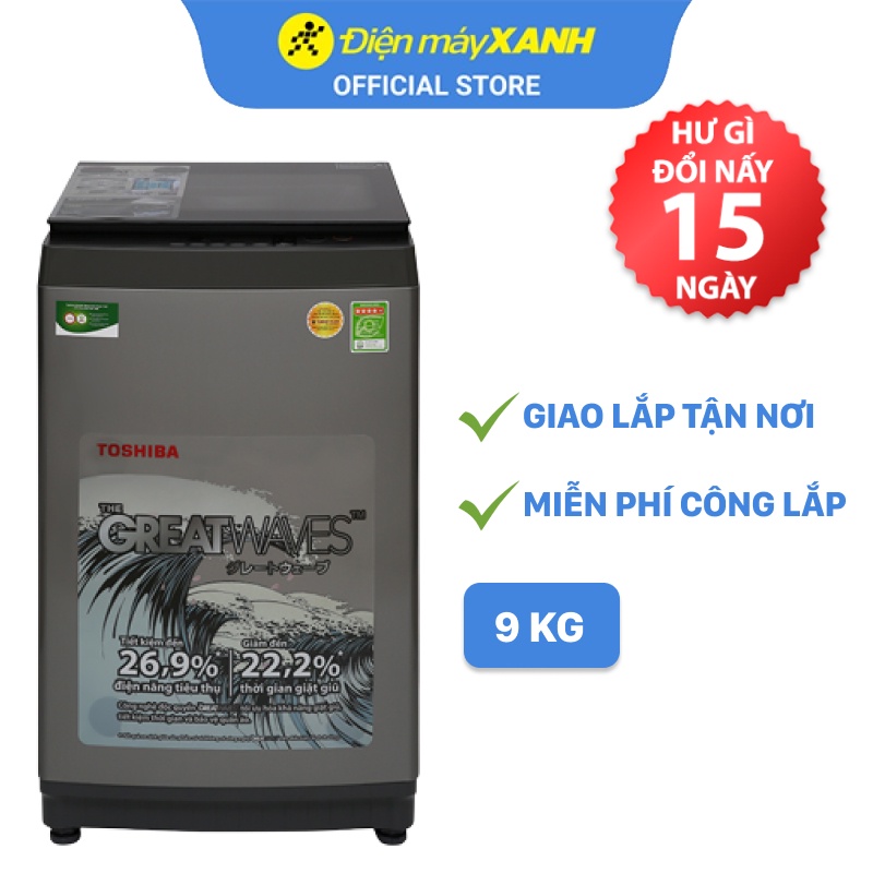Máy giặt Toshiba 9 kg AW-K1005FV - Chính hãng BH 24 tháng - Miễn phí lắp đặt
