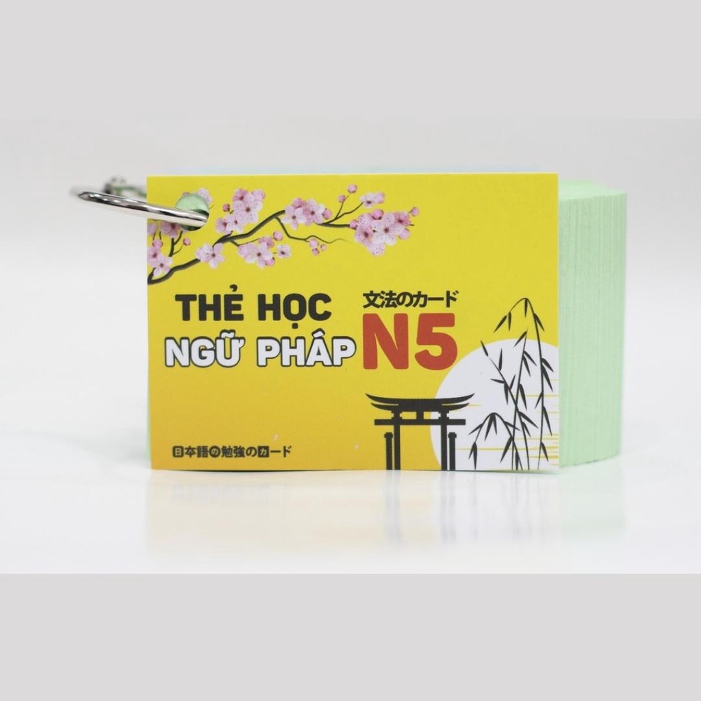 Thẻ Học Ngữ Pháp Tiếng Nhật Sơ Cấp N5 Tái Bản Mới Nhất - Flashcard Ngữ Pháp N5 (1 Tập)