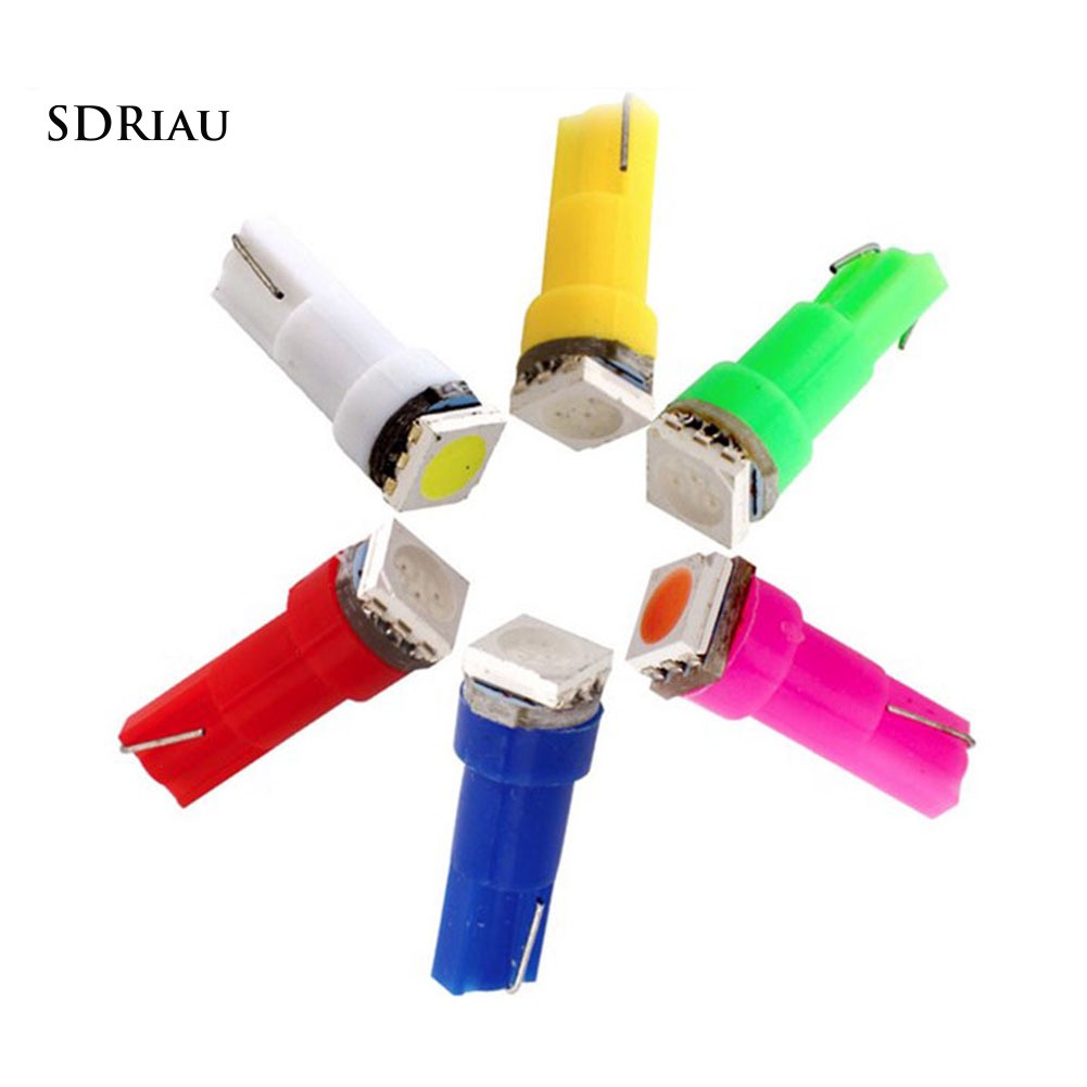 Bộ 10 đèn LED T5 5050 1SMD 12V 0.5W gắn bảng điều khiển đồng hồ xe hơi nhỏ gọn chuyên dụng