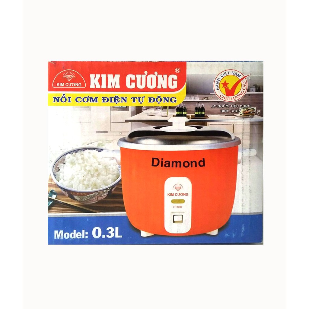 [Mã ELHADEV giảm 4% đơn 300K] Nồi cơm điện 0.3 lít Kim Cương KC0.3L - Chỉ 1 người ăn