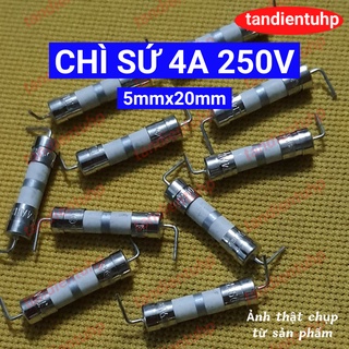 10 CHIẾC CẦU CHÌ SỨ CHÂN CẮM KÍCH THƯỚC 5mm x 20mm 4A 250V