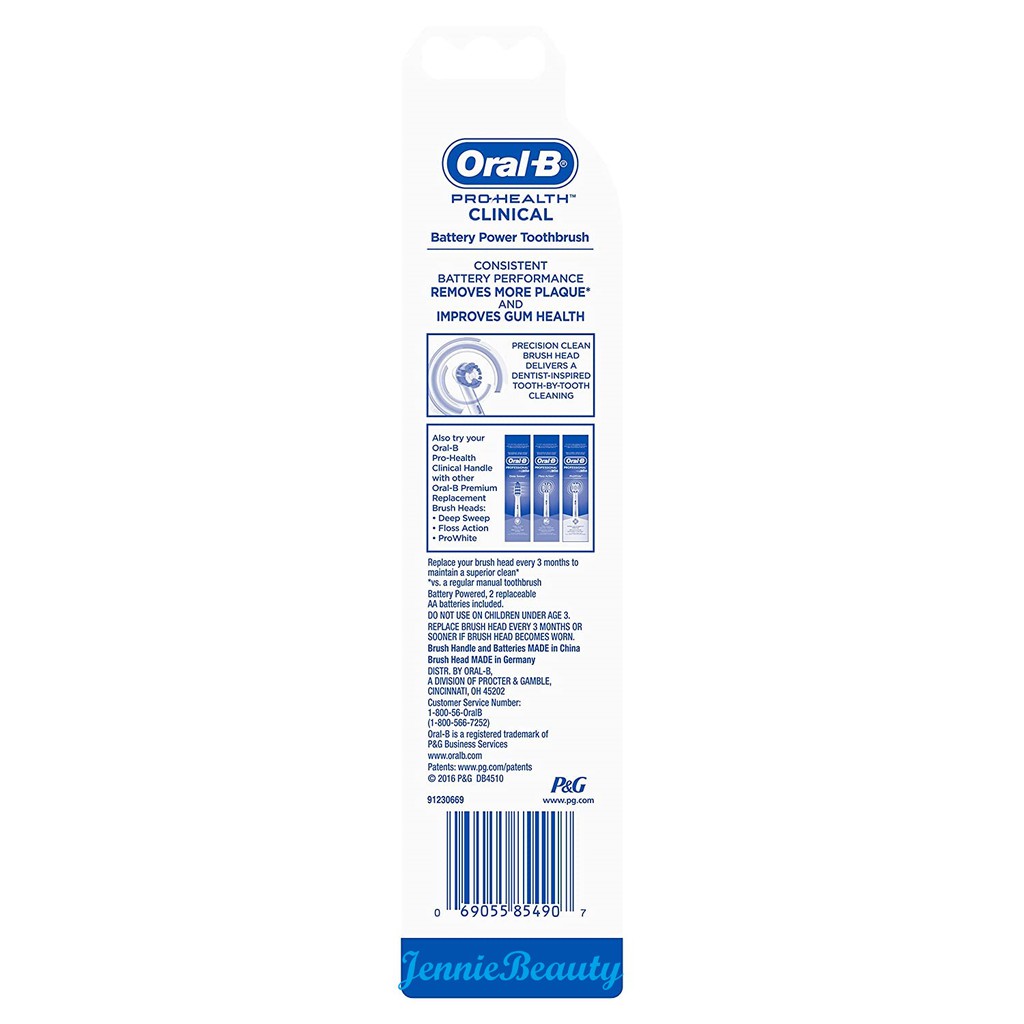 [Hàng USA] Bàn chải đánh răng cao cấp chạy Pin Oral-B ProHealth Clinical Battery Power Toothbrush