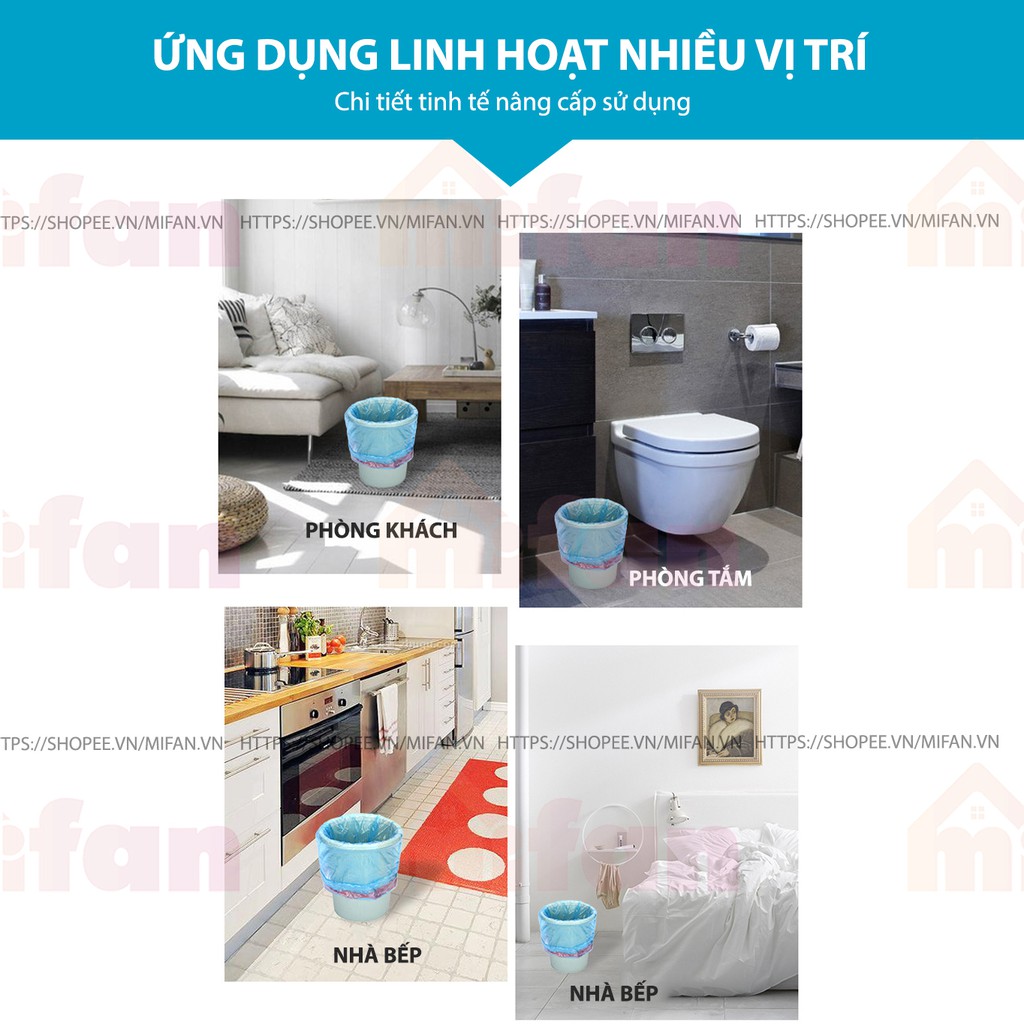 [SALE25]  Túi Đựng Rác Tự Phân Huỷ Có Dây Rút - 45x50 cm - 15 túi/cuộn - Tiện Dụng Sạch Sẽ Thông Minh - MIFAN