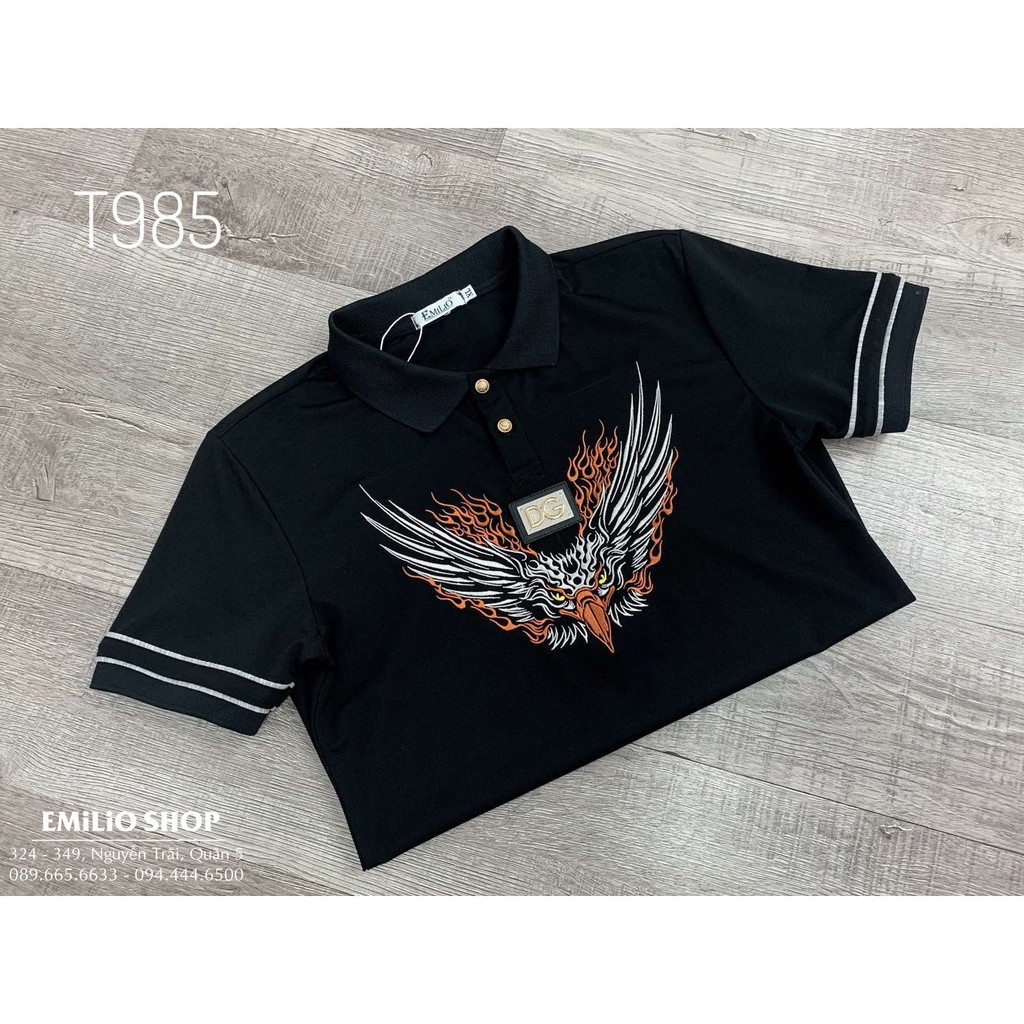 EMILIO - Áo thun nam thêu đại bàng T985