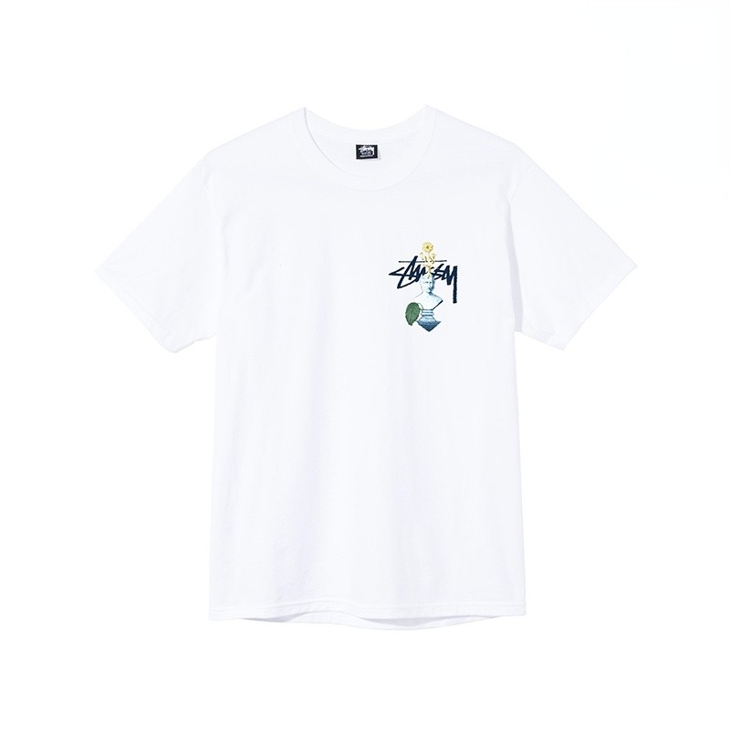 Áo thun tay ngắn in hình hoa thời trang cho nam nữ STUSSY