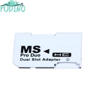 Dual slot micro for sd sdhc tf to memory stick ms card pro duo reader adapt