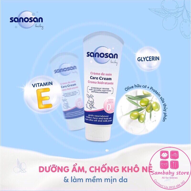 Kem Dưỡng Ẩm Chống Khô Nẻ Hữu Cơ Oliu Sanosan 75ml Chính Hãng