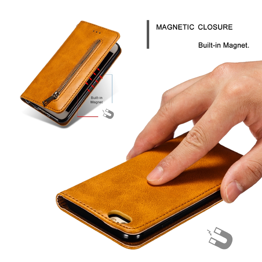 Ốp lưng da PU kèm ví nắp gập dành cho điện thoại iPhone 7 8 Plus X XS | BigBuy360 - bigbuy360.vn