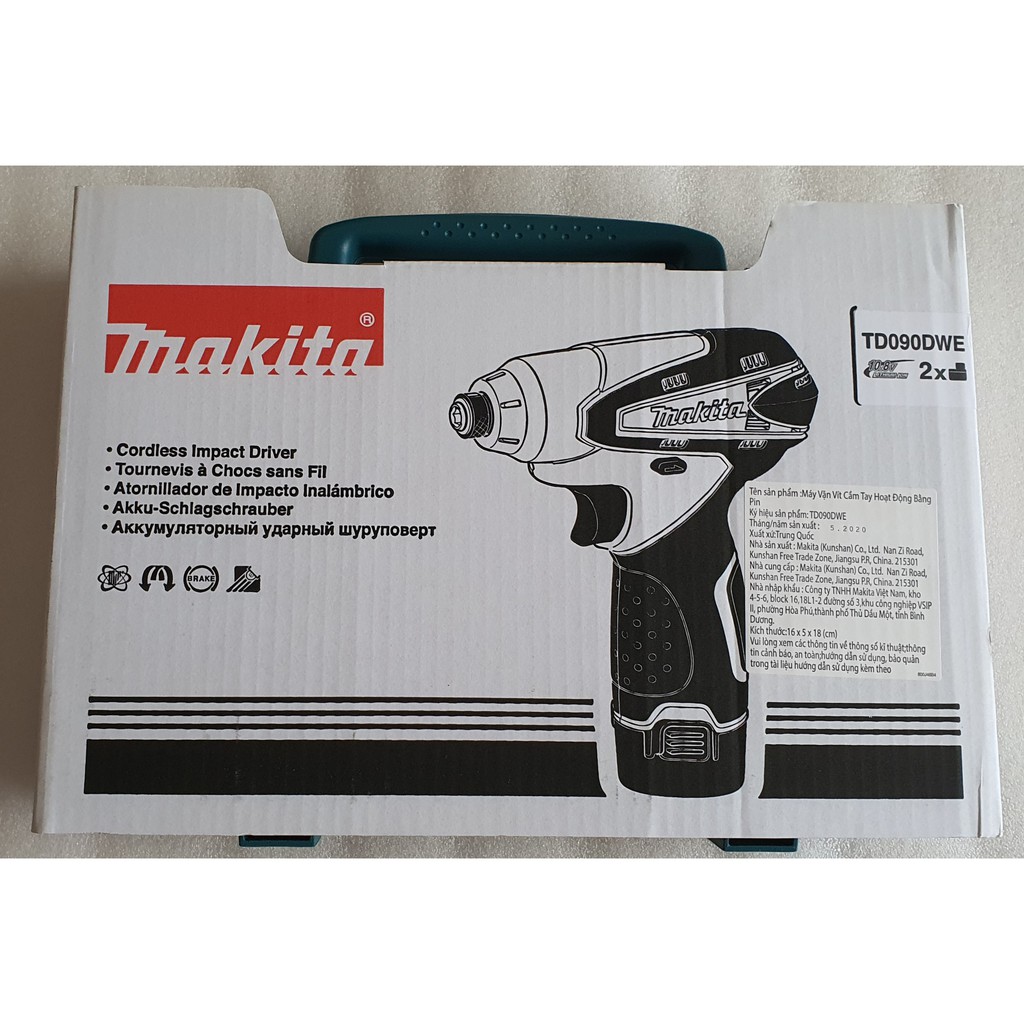 BỘ MÁY BẮN VÍT MAKITA TD090DWE 10.8V (1 MÁY 2 PIN 1 SẠC 1 THÙNG ĐỰNG)