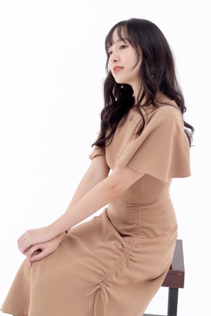 Đầm kem rút dây v2 (kèm hình thật) | BigBuy360 - bigbuy360.vn