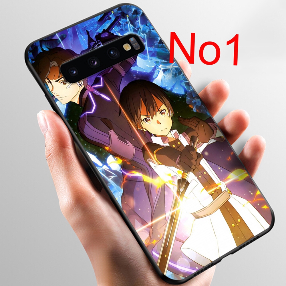 Ốp Lưng Silicone Họa Tiết Hoạt Hình Sword Art Online Cho Samsung Galaxy S10 S10e S9 S8 Plus Note 8 9 47no