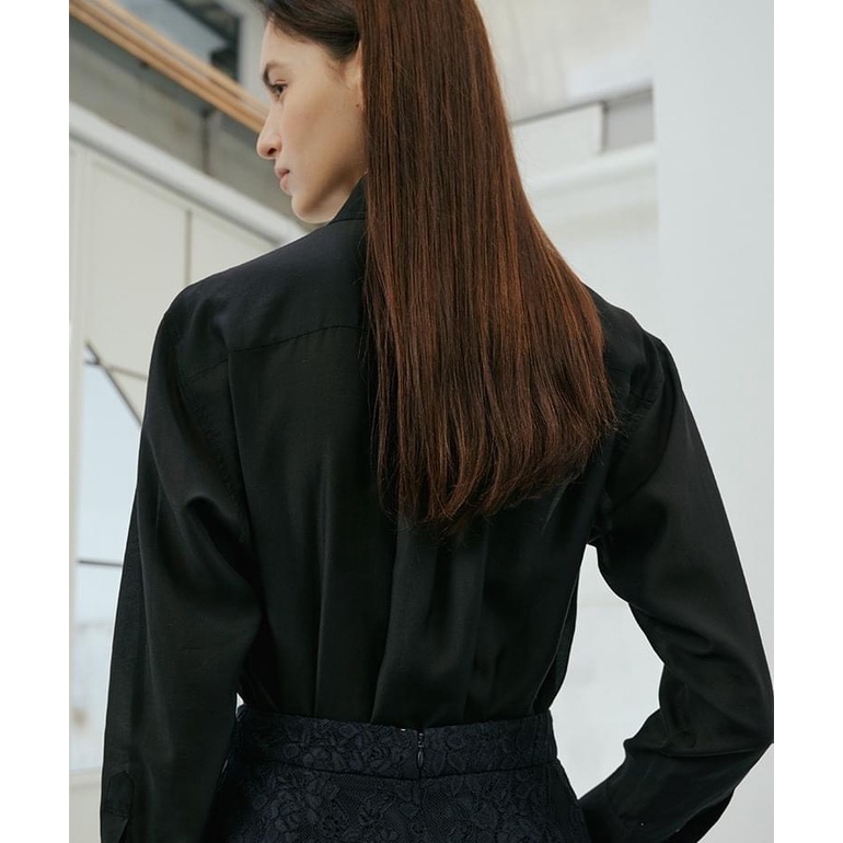 Áo sơ mi nữ Satin pocket shirt Celebshop Edition màu đen trung tính, sang trọng dễ phối đồ ChiDu - TA022