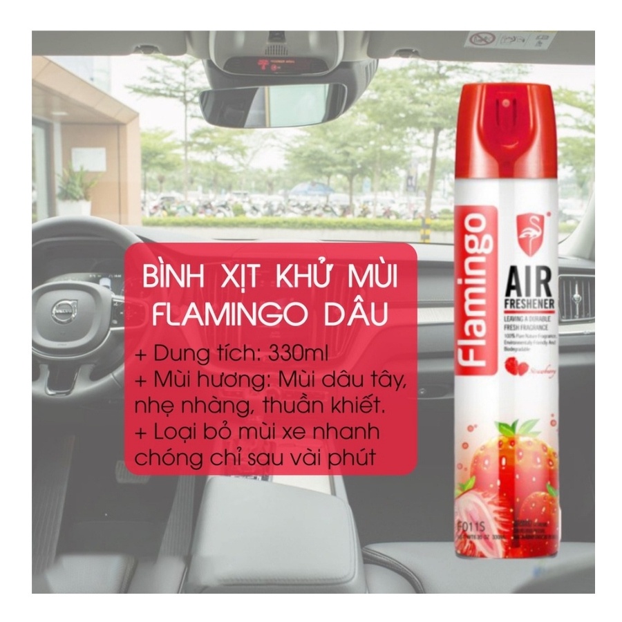Xịt thơm phòng khử mùi ô tô khử mùi phòng ngủ Flamingo F011 330ml nhiều mùi hương tự nhiên dễ chịu
