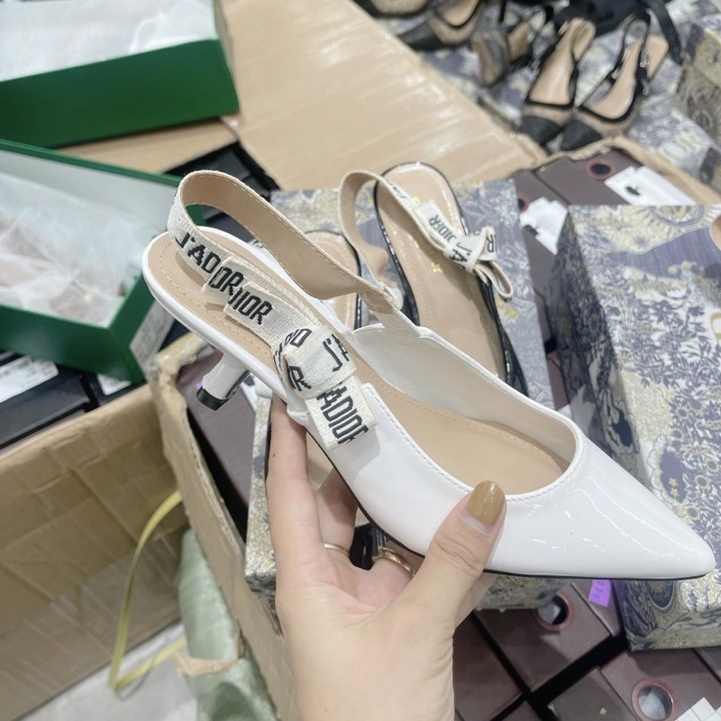 Giày cao gót, Guốc nữ vải gân 6p quai chữ fullbox, bill, túi giấy sz 35-38 quai chữ điệu