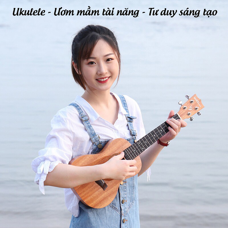 Đàn Ukulele Concert Gỗ Kèm Bao Đàn Và Đầy Đủ Phụ Kiện Size 23inch - 58cm HB88