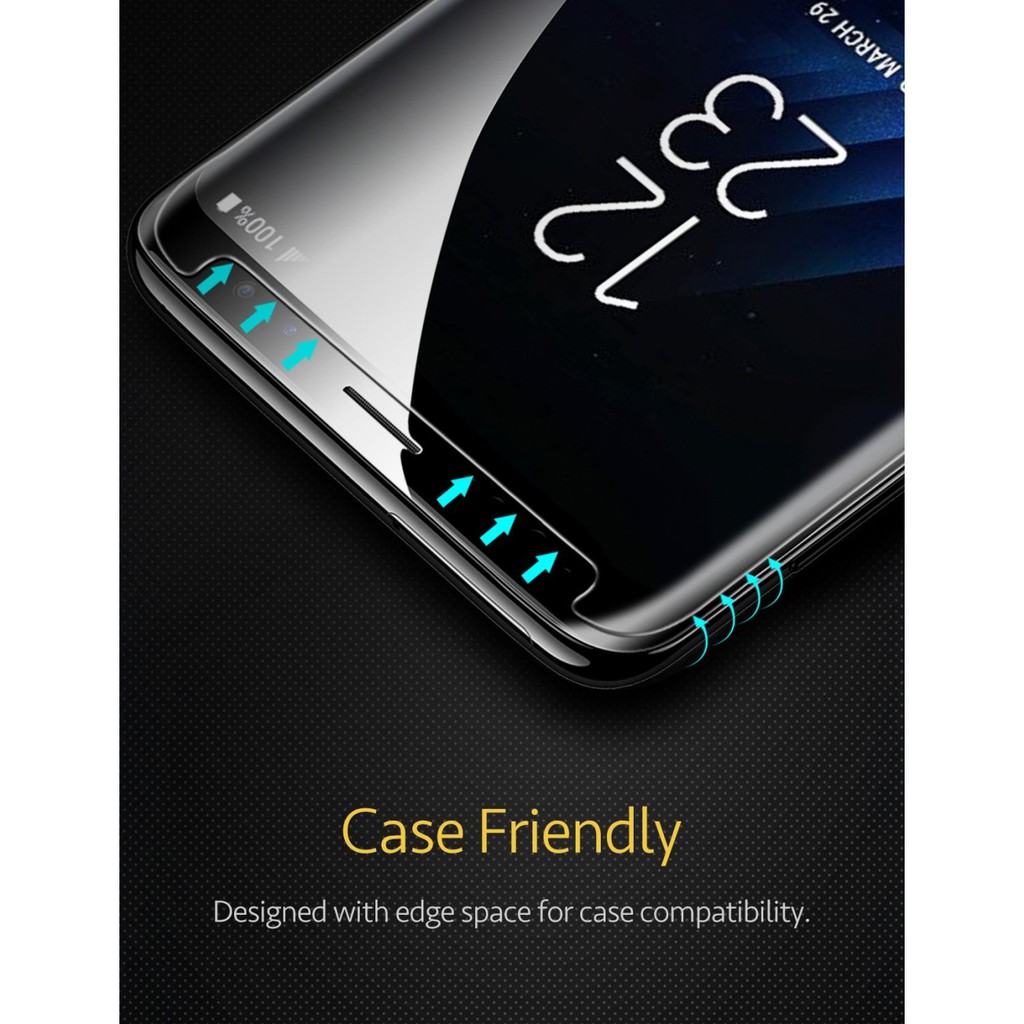 Miếng Dán Cường Lực 4D Full Màn cho Samsung Galaxy S8 (Đen)