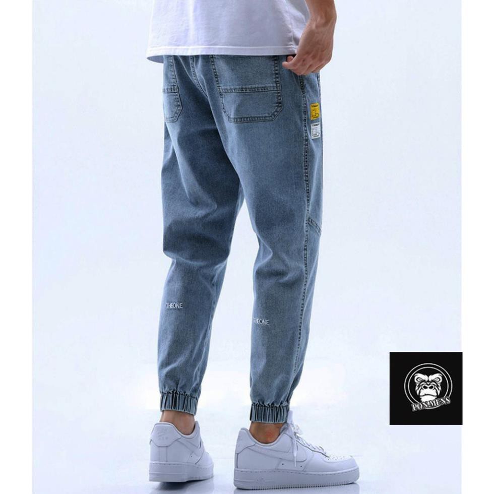 quần jean jogger nam xanh và xám bó gấu lưng chun 2021 155 đẹp