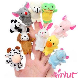 Cartoon Animal Finger Puppets Soft Velvet Dolls Props Toys Baby Story Time