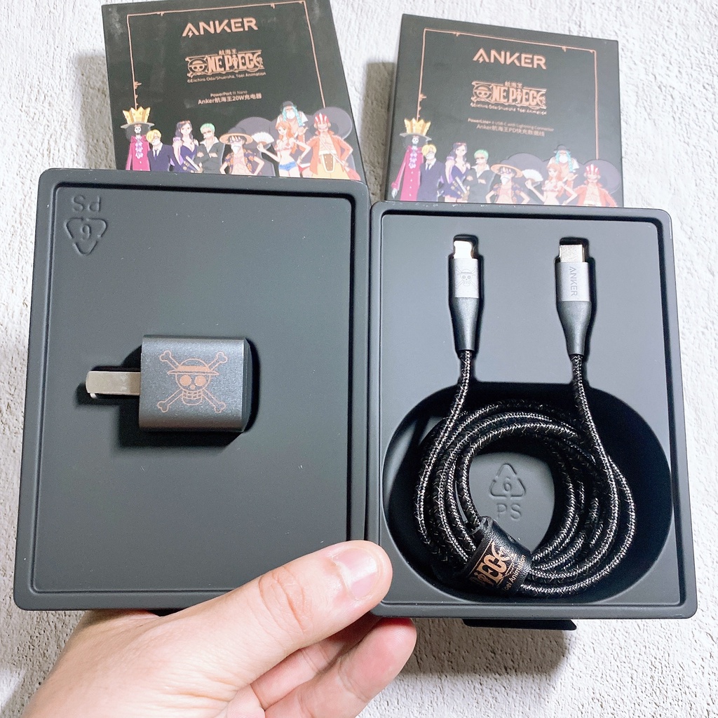 Củ sạc nhanh 20W Anker Onepiece Luffy Nano III + Cáp C to Lighting Phiên bản One Piece - A9541 + A2633