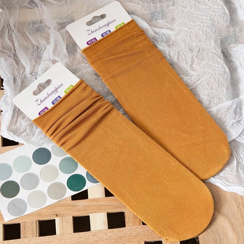 Tất vớ nữ nam cao cổ dài trắng dễ thương hàn quốc đẹp iLita chân thấp nhún đủ màu trơn đen, đỏ, vàng, xám, xanh