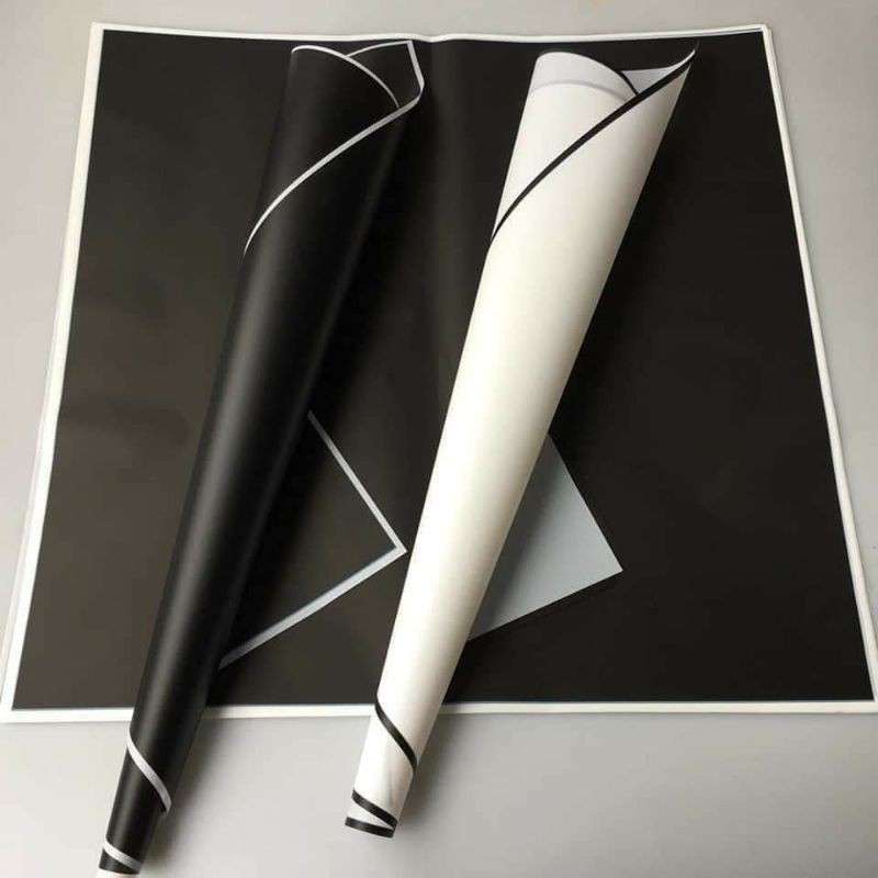 Giấy gói hoa viền đen/trắng thời thượng - xấp 20 tờ