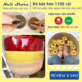 Chậu ngâm chân làm tiệm Spa, Nail chất liệu cốt tre - Nail Store