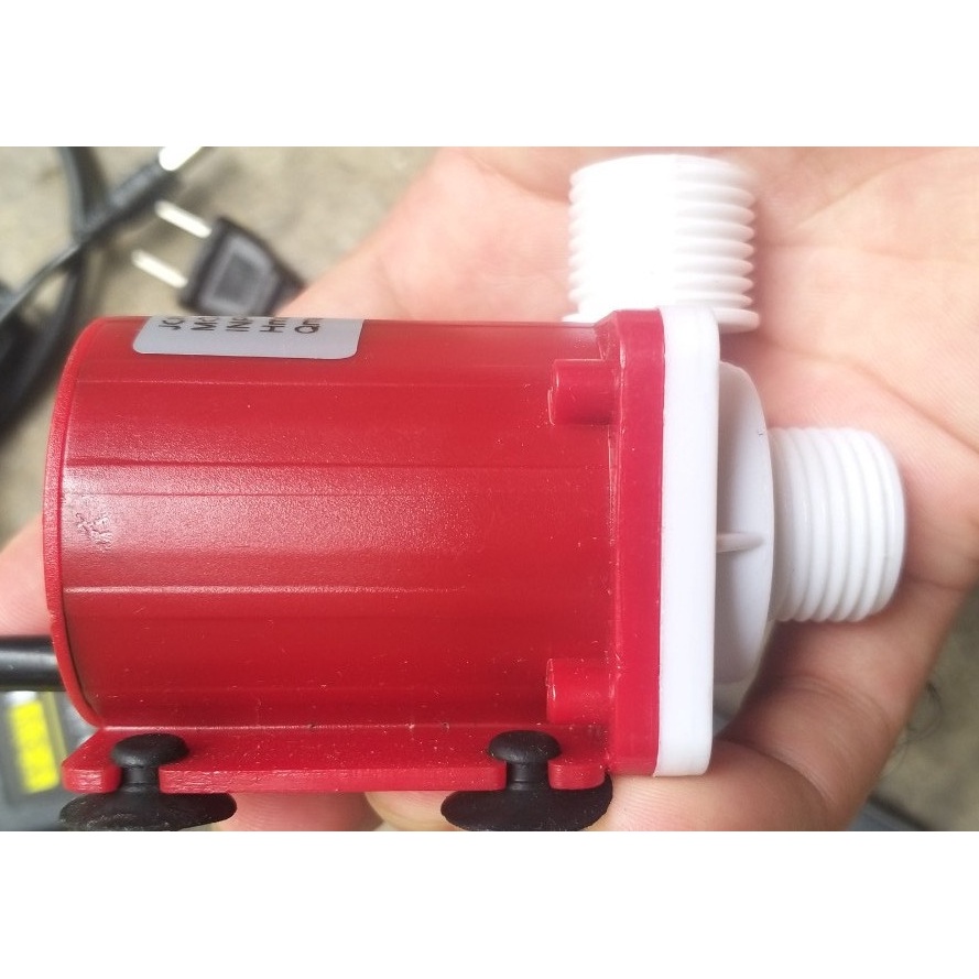 Bơm nước dòng điện 24v kèm nguồn và bảng điều khiển tốc độ ren ống phi 21mm không chổi than brushless siêu mạnh d