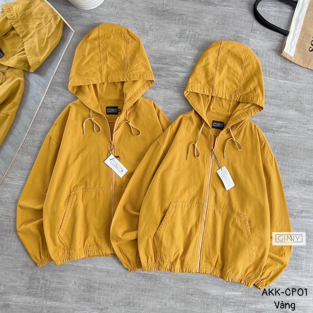Áo Khoác Kaki Nón Basic CP-01 | Chất Kaki Wash Độc Quyền | GINNY.VN