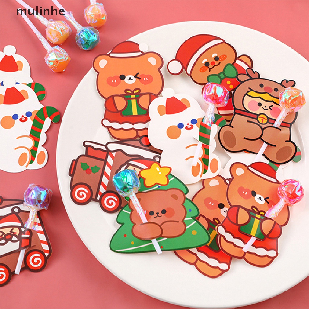 Set 5 Thiệp Kẹo Mút Trang Trí Giáng Sinh Năm Mới vn
