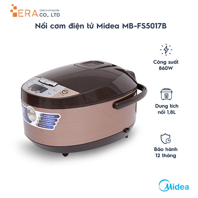 [Mã ELHADEV giảm 4% đơn 300K] Nồi cơm điện tử Midea MB-FS5017B