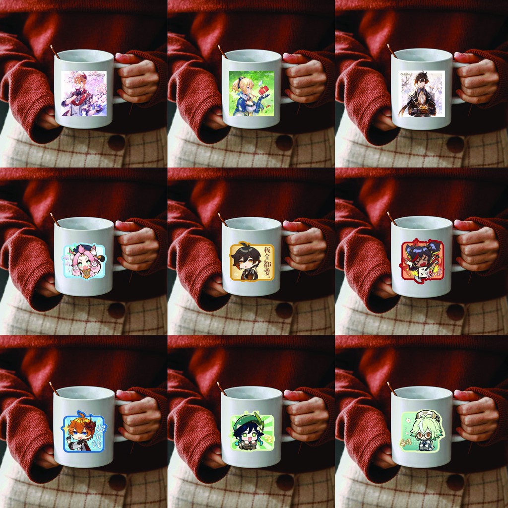 Cốc sứ trắng in hình GENSHIN IMPACT game anime chibi dễ thương xinh xắn tiện lợi M2