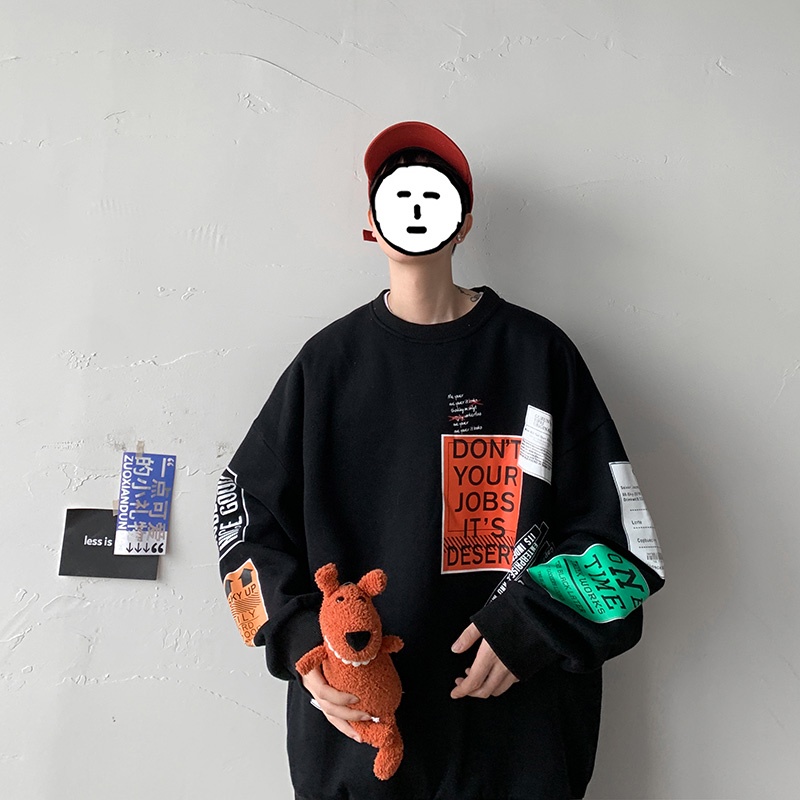 Ifnicefuture Áo hoodie Tay Dài Cổ Tròn In Chữ Thoải Mái Thời Trang Mới Nhất Cho Nam