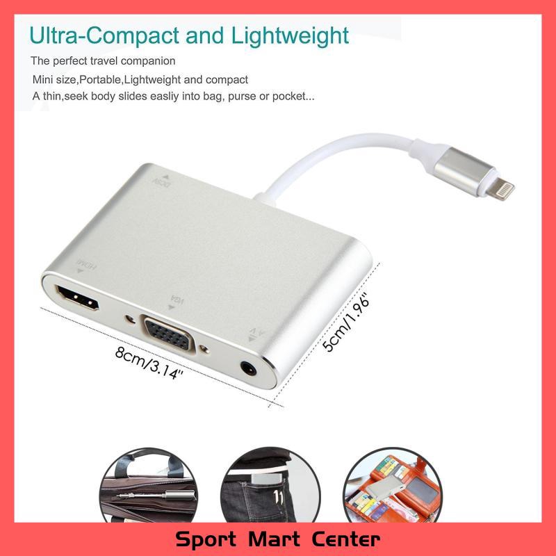 Cáp Chuyển Đổi IPhone IPad Sang HDMI VGA Mini Lightning Kỹ Thuật Số AV Sang VGA