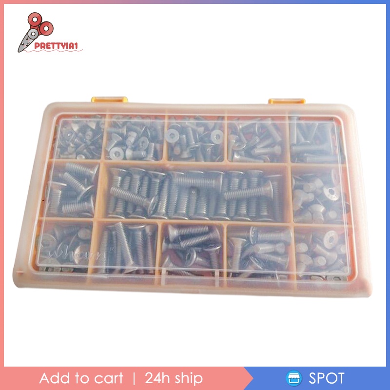 Hộp 260 Ốc Vít Bằng Thép Không Gỉ M4 M5 M6 Đa Năng Tiện Dụng