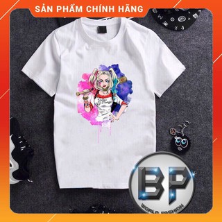 [Hàng Đẹp] Áo thun trắng HARLEY QUINNN cầm gậy bóng chày in nhiệt 3D nét căng