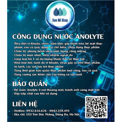 của Viện Công Nghệ Môi Trường (Anolyte - chai 1,5L))
