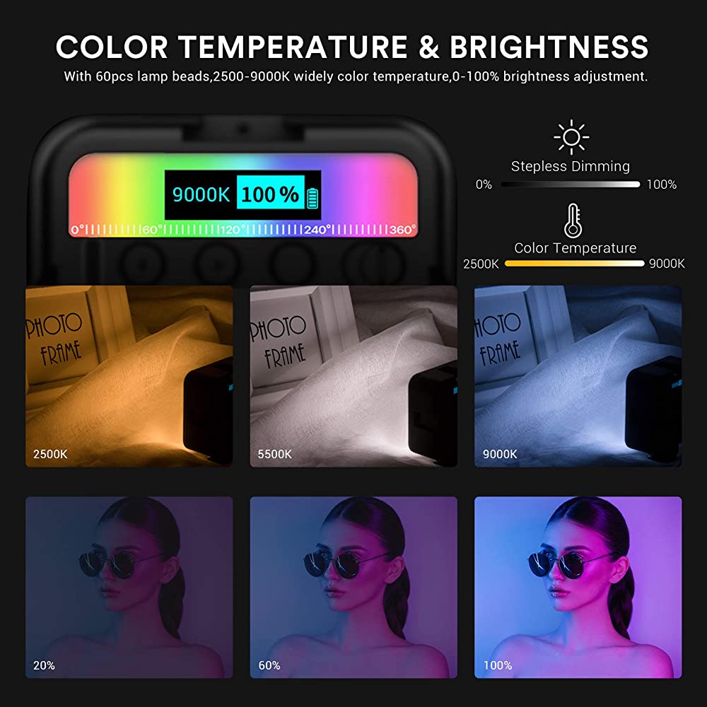 Đèn Led Studio mini Ulanzi VL49 RGB - Dãi nhiệt màu 2500 – 9000 3 Mode sáng