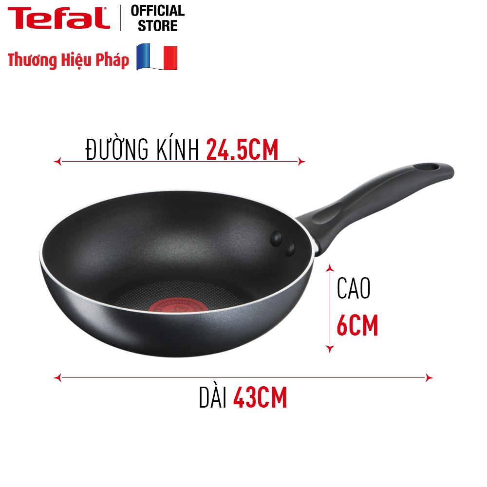 Chảo chiên Tefal Cook &amp; Clean size 24cm B2250495- hàng chính hãng, sản xuất tại Trung Quốc